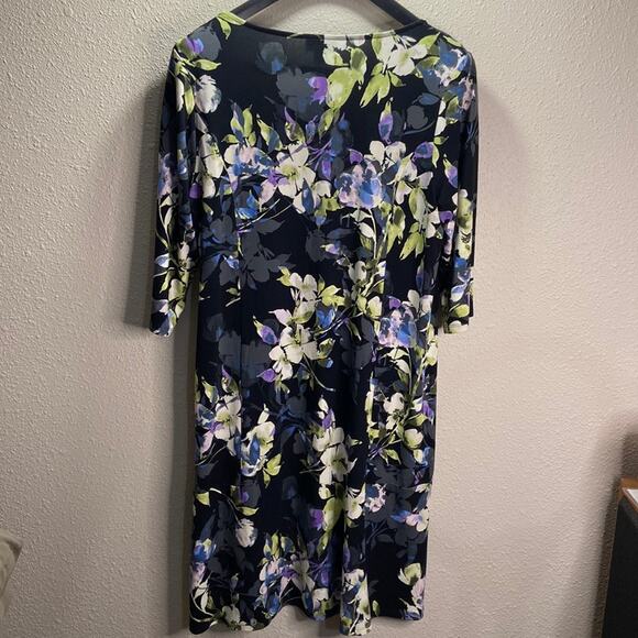 J.Jill Women Wearever Collection Black Floral Lagenlook Style Dress Size M - Picture 5 of 8